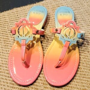 Crown and Ivy rainbow sandals